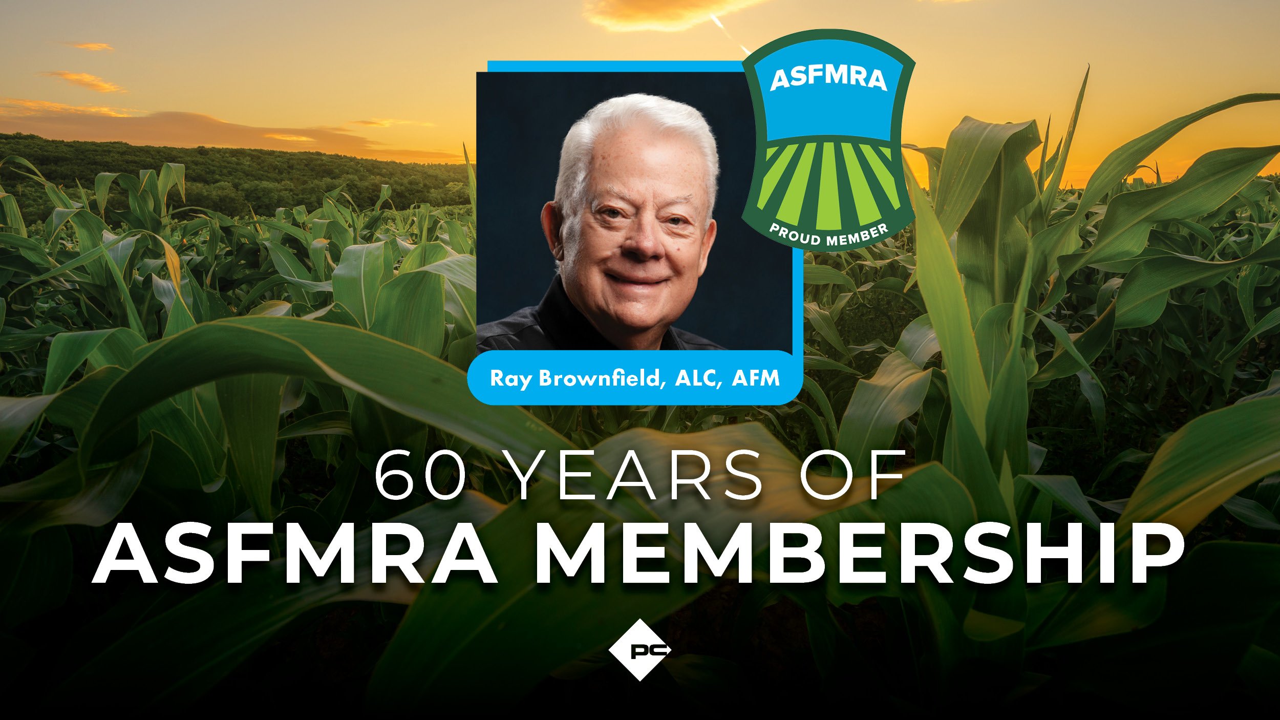 Ray Brownfield Recognized for 60 Years of ASFMRA Membership